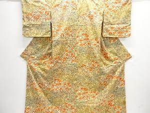 花模様手織り紬着物